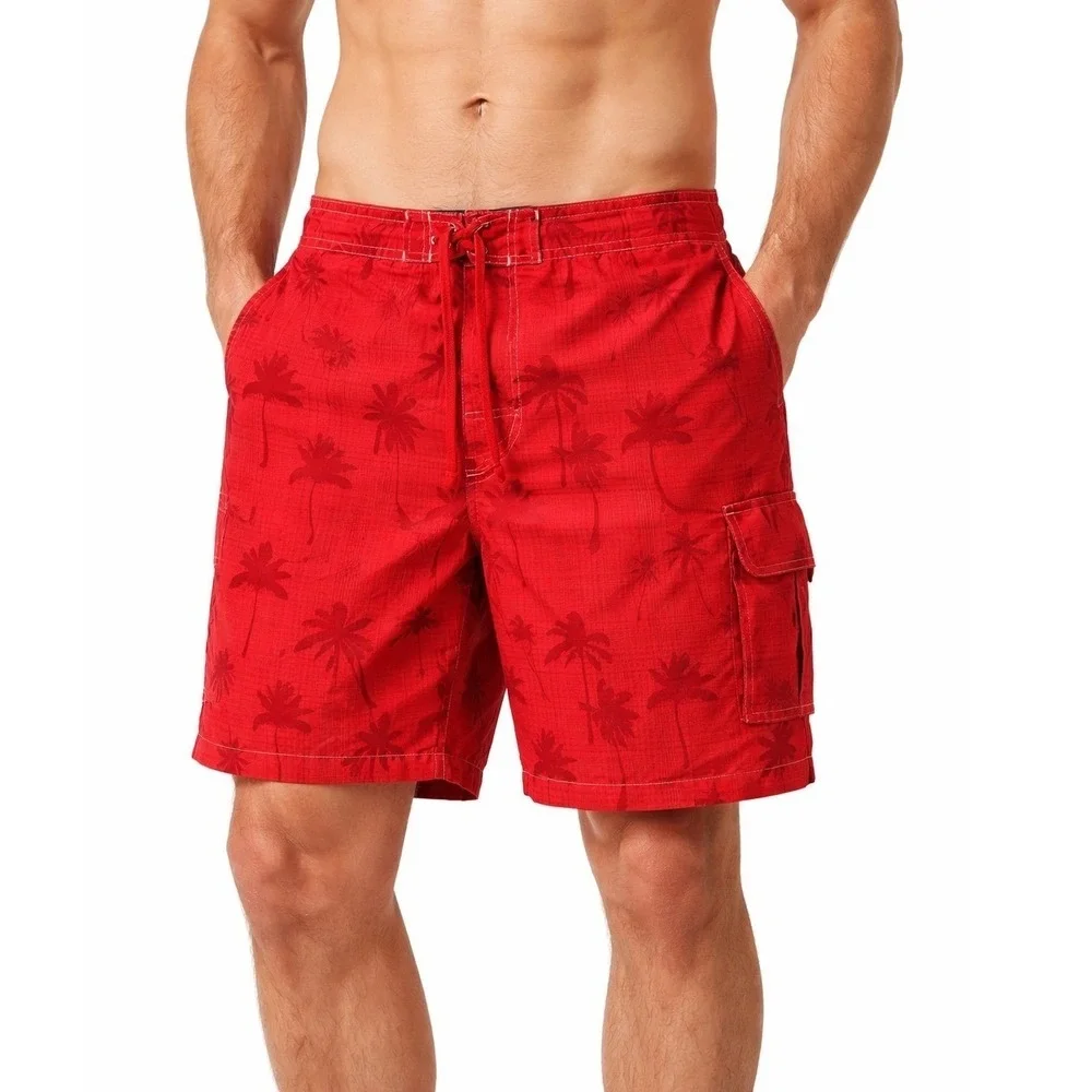 Junction West Orange Palm Tree‎ Cargo Board Shorts XL Beach Resortwear 101-10